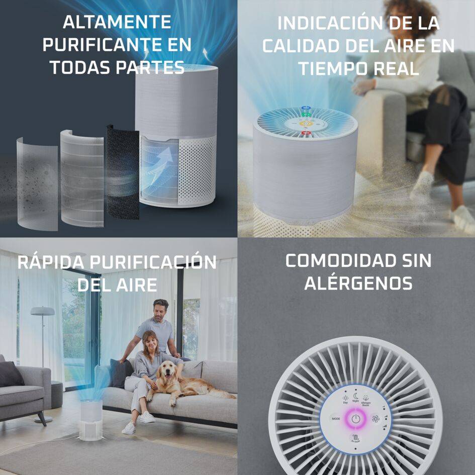 Pure Air Compact de Rowenta, Purificador de Aire para el hogar, Purificación Altamente Eficaz