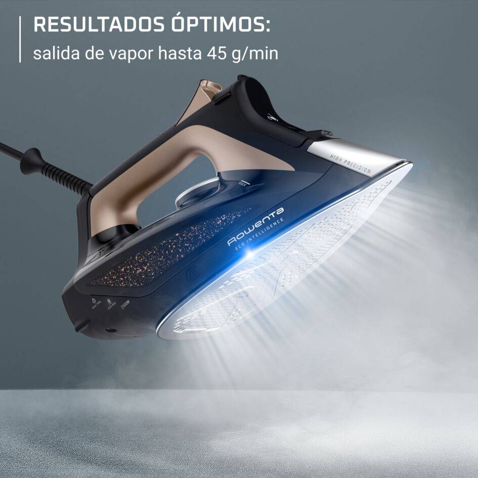 Eco Intelligence, Plancha de vapor, Modo Eco, Gran difusión del vapor, Negro y marrón