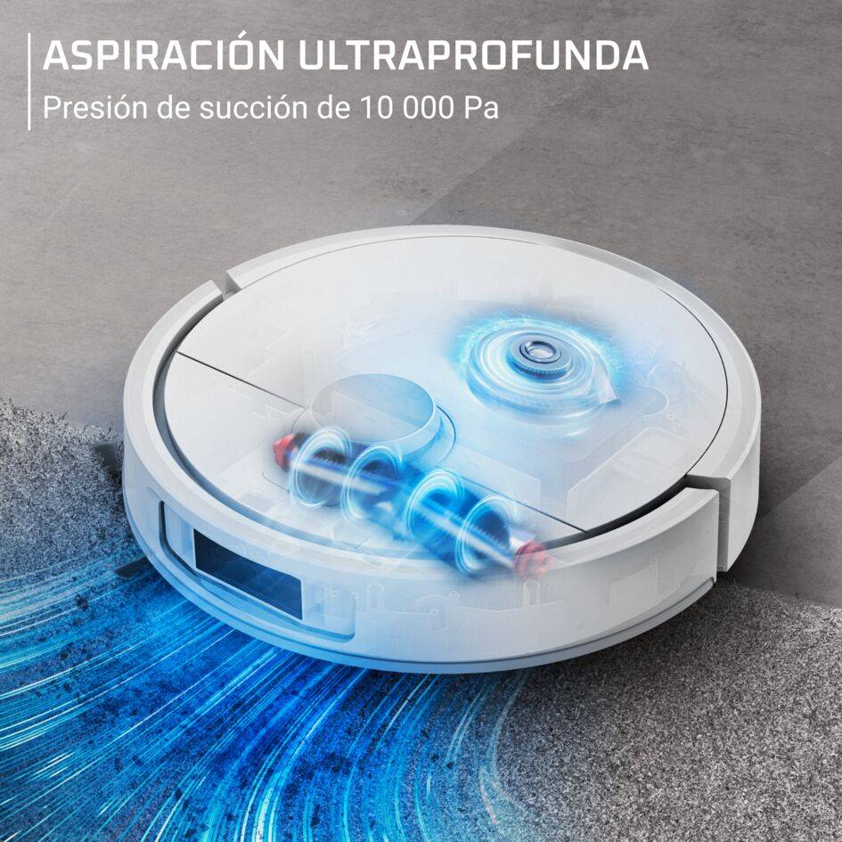 X-Plorer Serie 580 Max de Rowenta, Robot aspirador, lavado y secado automáticos de mopas, estación de vaciado automático de la suciedad, navegación inteligente