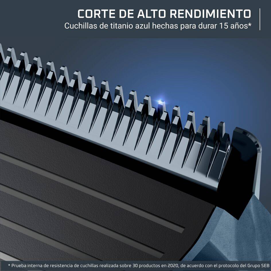 X Series de Rowenta, Cortapelos, Cuchillas recubiertas de titanio, Autoafilables, 360 min autonomía, 81 longitudes