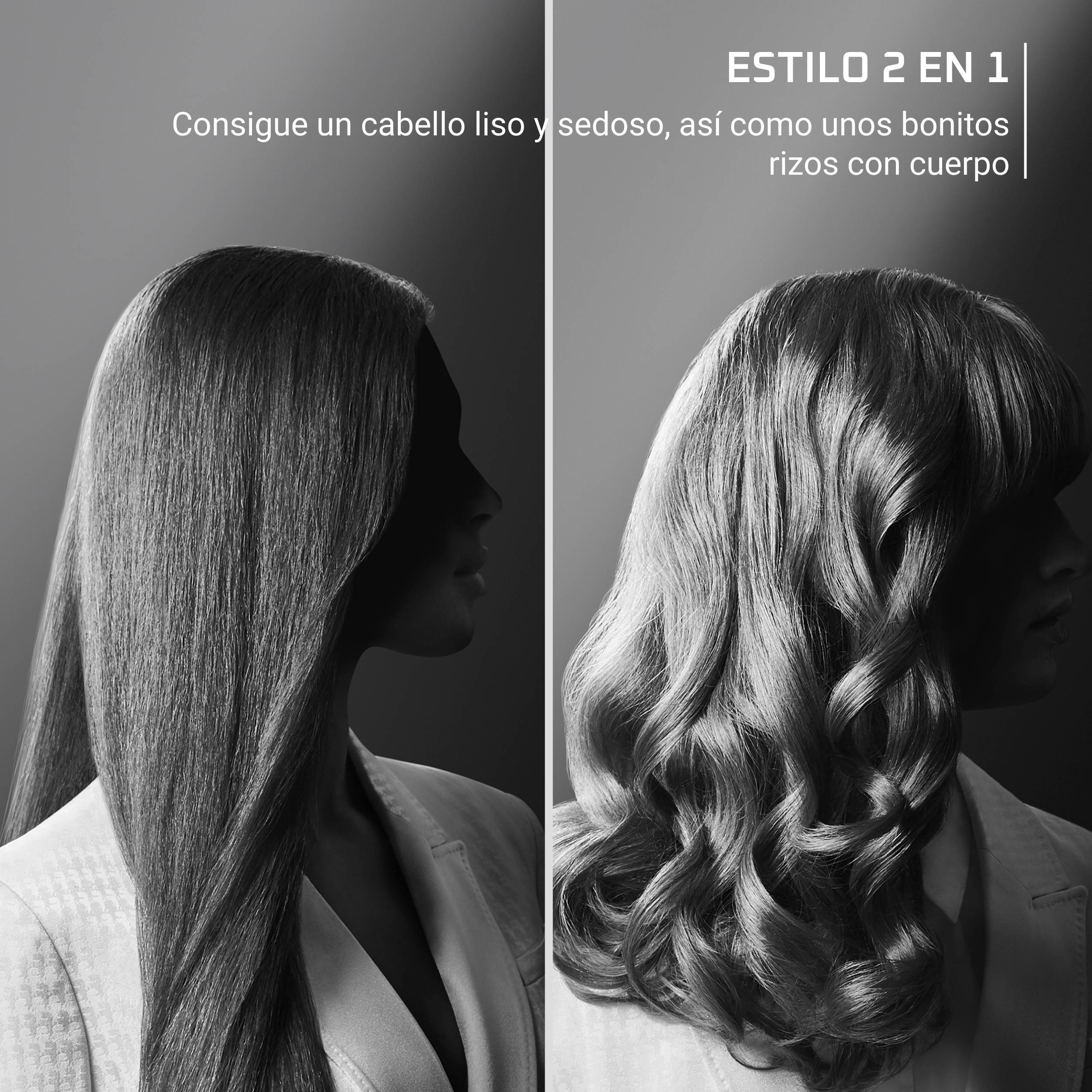 Thermostyle Karl Lagerfeld, Plancha de pelo, Alisado y rizado 2 en 1, Tecnología Iónica