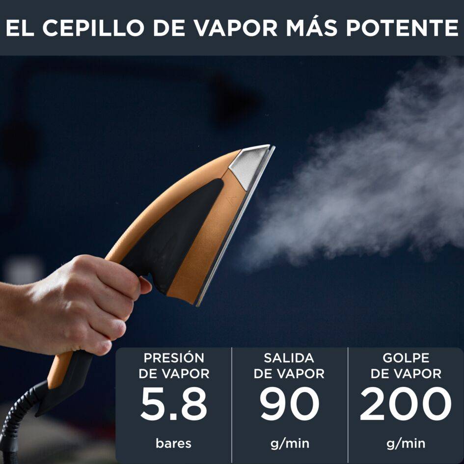 Ixeo Power de Rowenta, Solución De Planchado, Smart Board 3 Posiciones, 200 g/min Golpe, Cobre