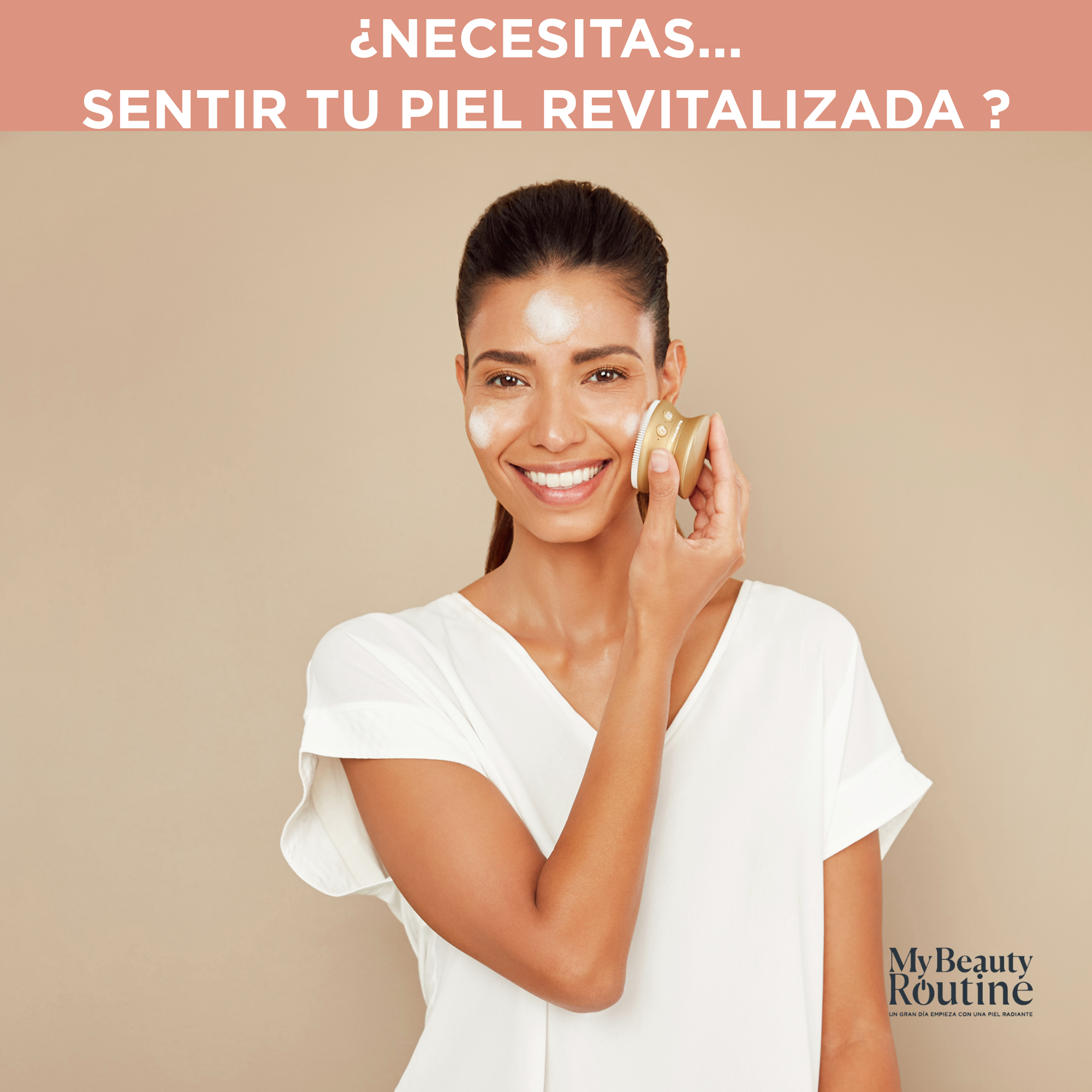 Reset & Boost Skin Duo, Limpiador y masajeador facial, 2 en 1, Dorado