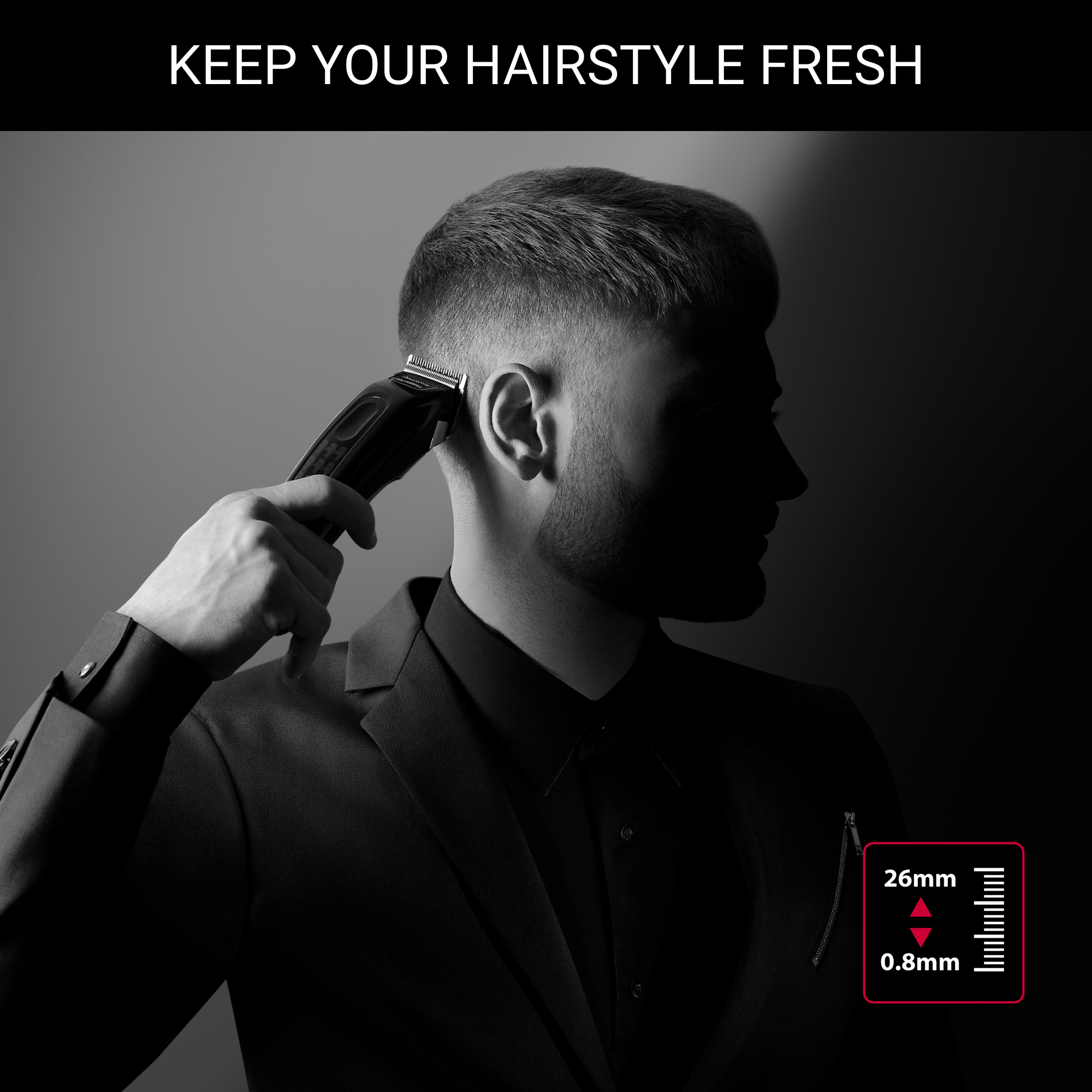 Perfect Line Karl Lagerfed x Rowenta, Cortapelos, 28 ajustes, motor profesional,  2,5 h de autonomía