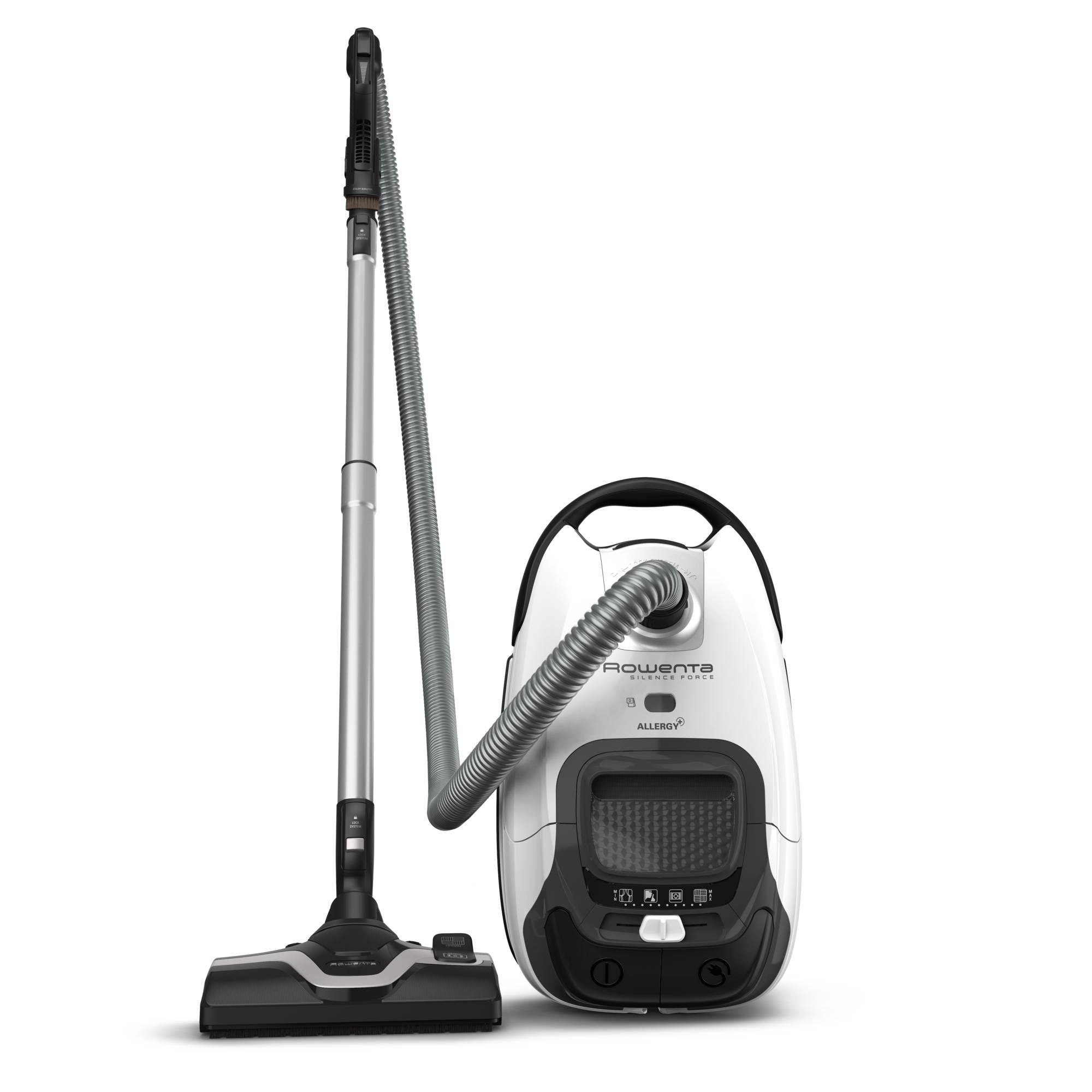 Silence Force de Rowenta, Aspiradora con bolsa, Allergy+, boquilla para ranuras integrada, Silenciosa, bolsa Hygiene+ de 4,5 L, Optimizacion de energía