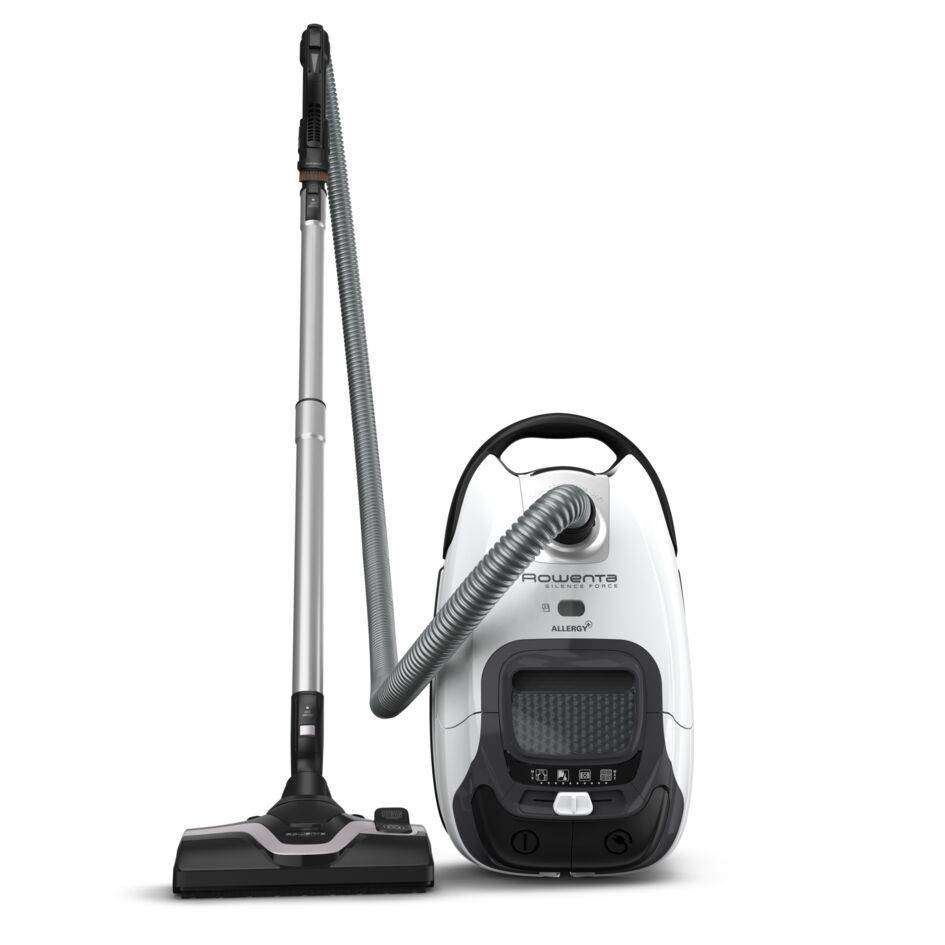 Silence Force de Rowenta, Aspiradora con bolsa, Allergy+, boquilla para ranuras integrada, Silenciosa, bolsa Hygiene+ de 4,5 L, Optimizacion de energía
