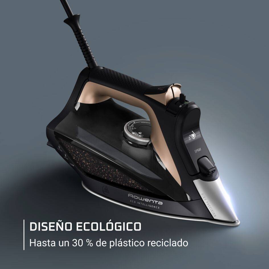 Eco Intelligence, Plancha de vapor, Modo Eco, Gran difusión del vapor, Negro y marrón
