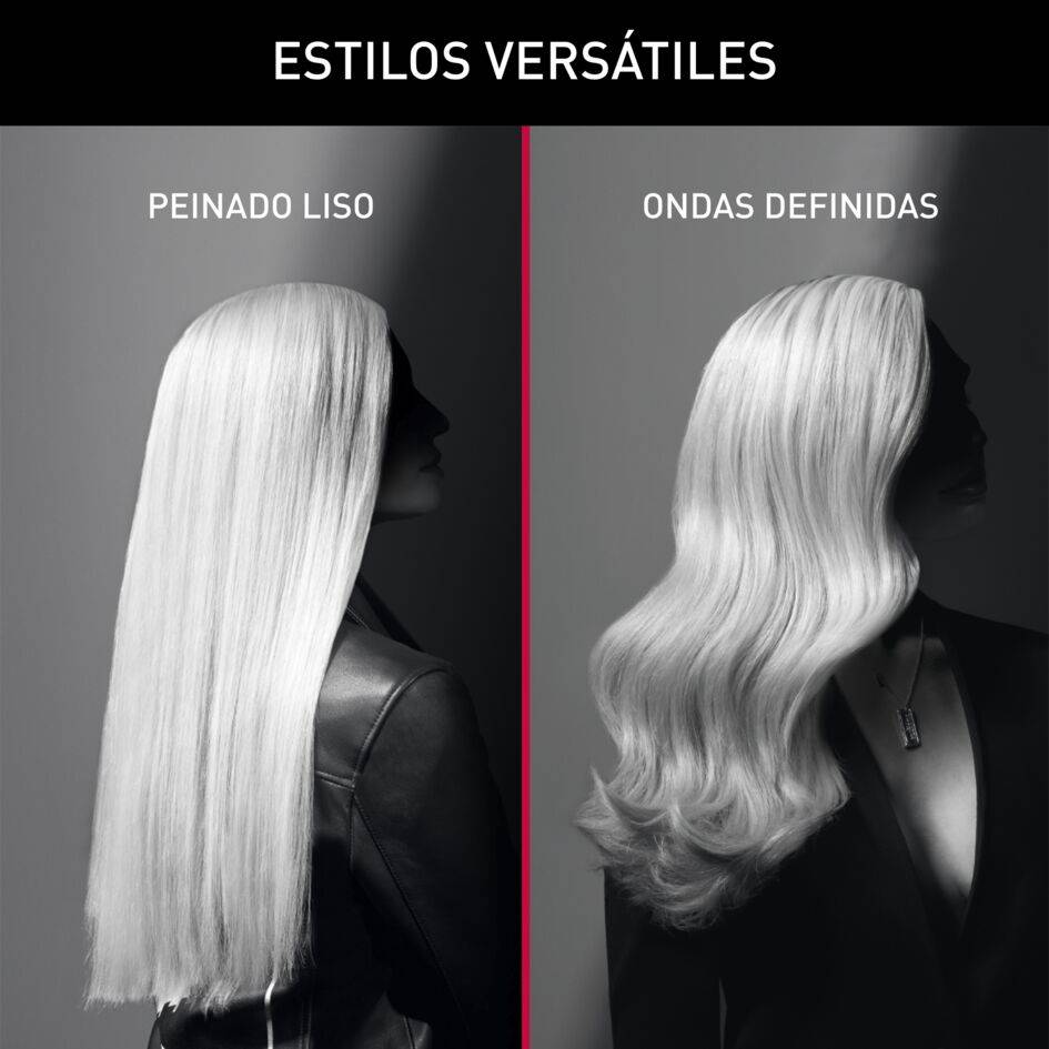 Optiliss Karl Lagerfeld, Plancha de pelo, Revestimiento Keratin & Glow, Liss & Curl