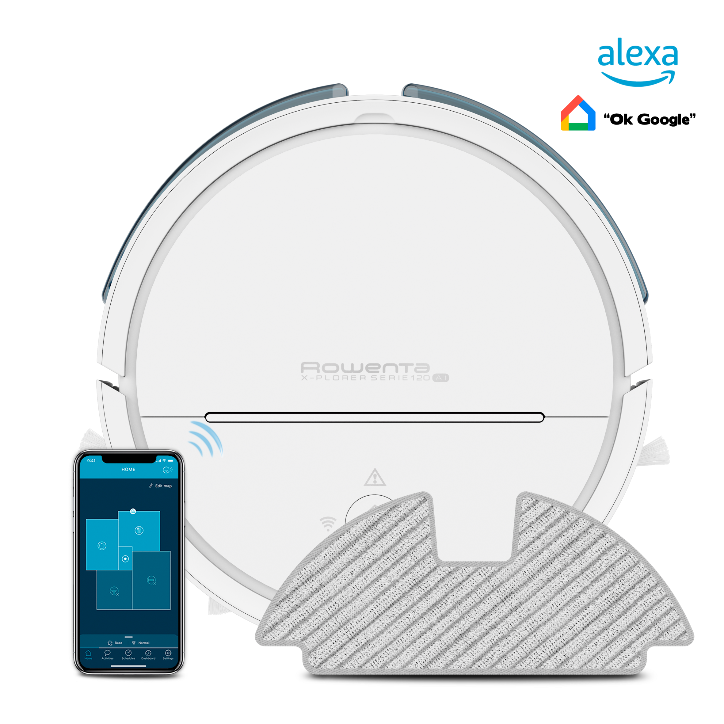 X-Plorer Serie 120 AI, Robot aspirador, navegación con inteligencia artificial, limpieza automática ultraprecisa, datos protegidos, tecnología de láser + cámara, batería duradera