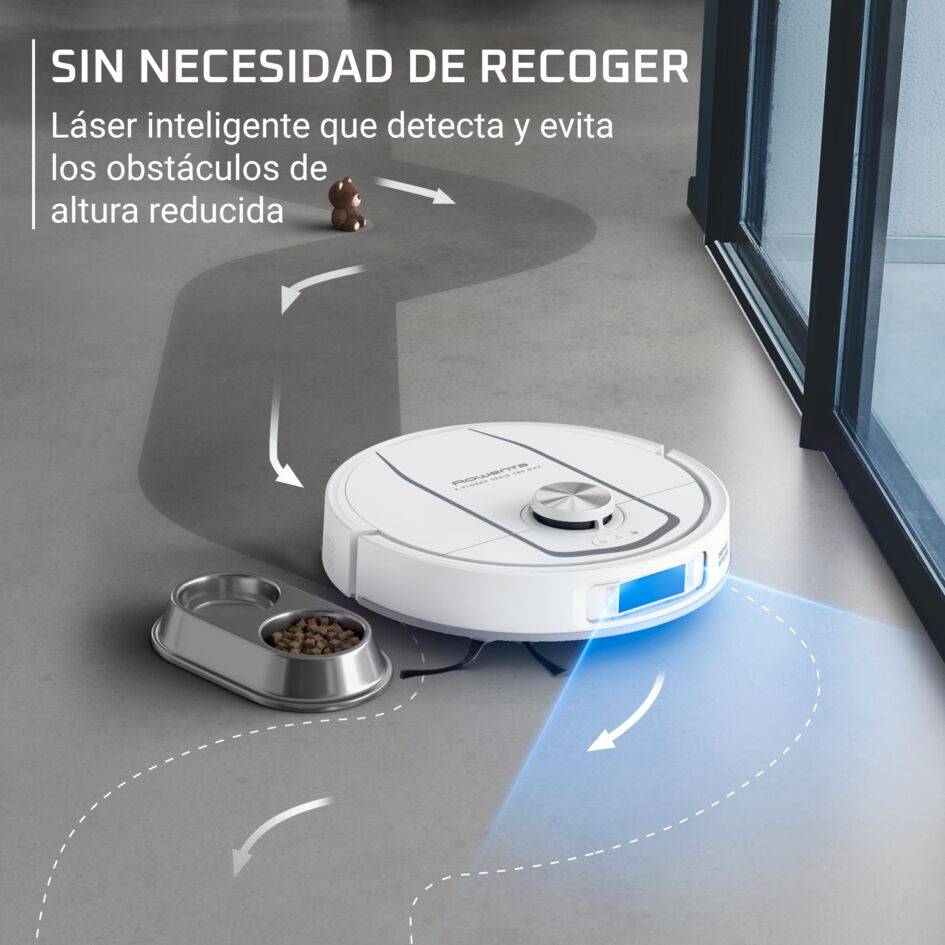 X-Plorer Serie 580 Max de Rowenta, Robot aspirador, lavado y secado automáticos de mopas, estación de vaciado automático de la suciedad, navegación inteligente