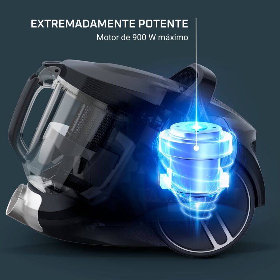 Compact Power XXL de Rowenta, aspiradora sin bolsa, filtración ciclónica avanzada de 3 niveles, depósito de suciedad extragrande de 2,5 L