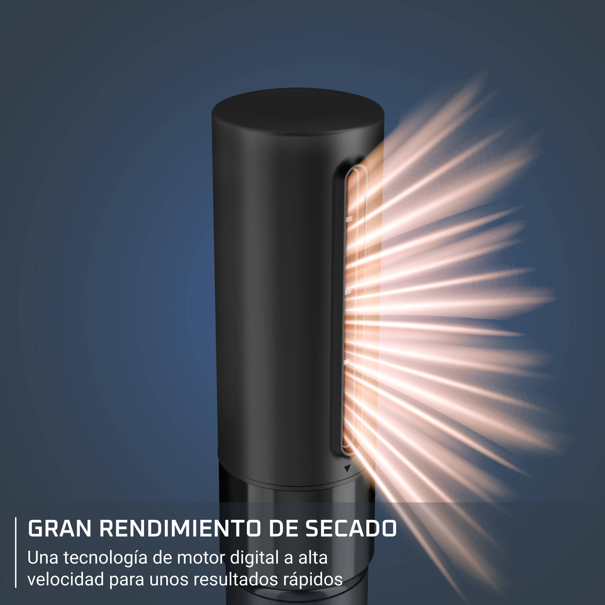 Air Shape de Rowenta, Moldeador de cabello, 4 cabezales distintos, Motor digital de alta velocidad, Hasta 150 km/h, Resultados duraderos