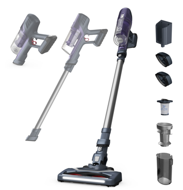 X-Pert 6.60 Essential, Aspiradora versátil, gris y lila