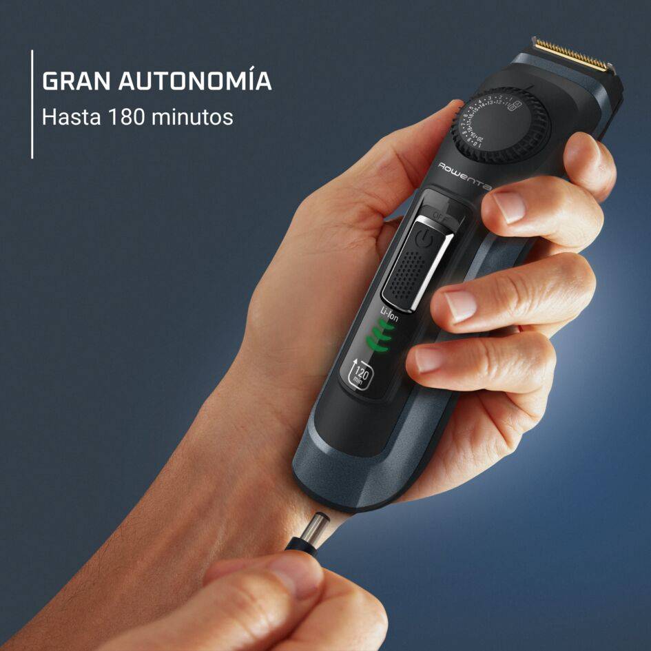 Virtuo de Rowenta, Barbero, Autoafilado de cuchillas, Alta precisión, Diseño compacto, Gran autonomía