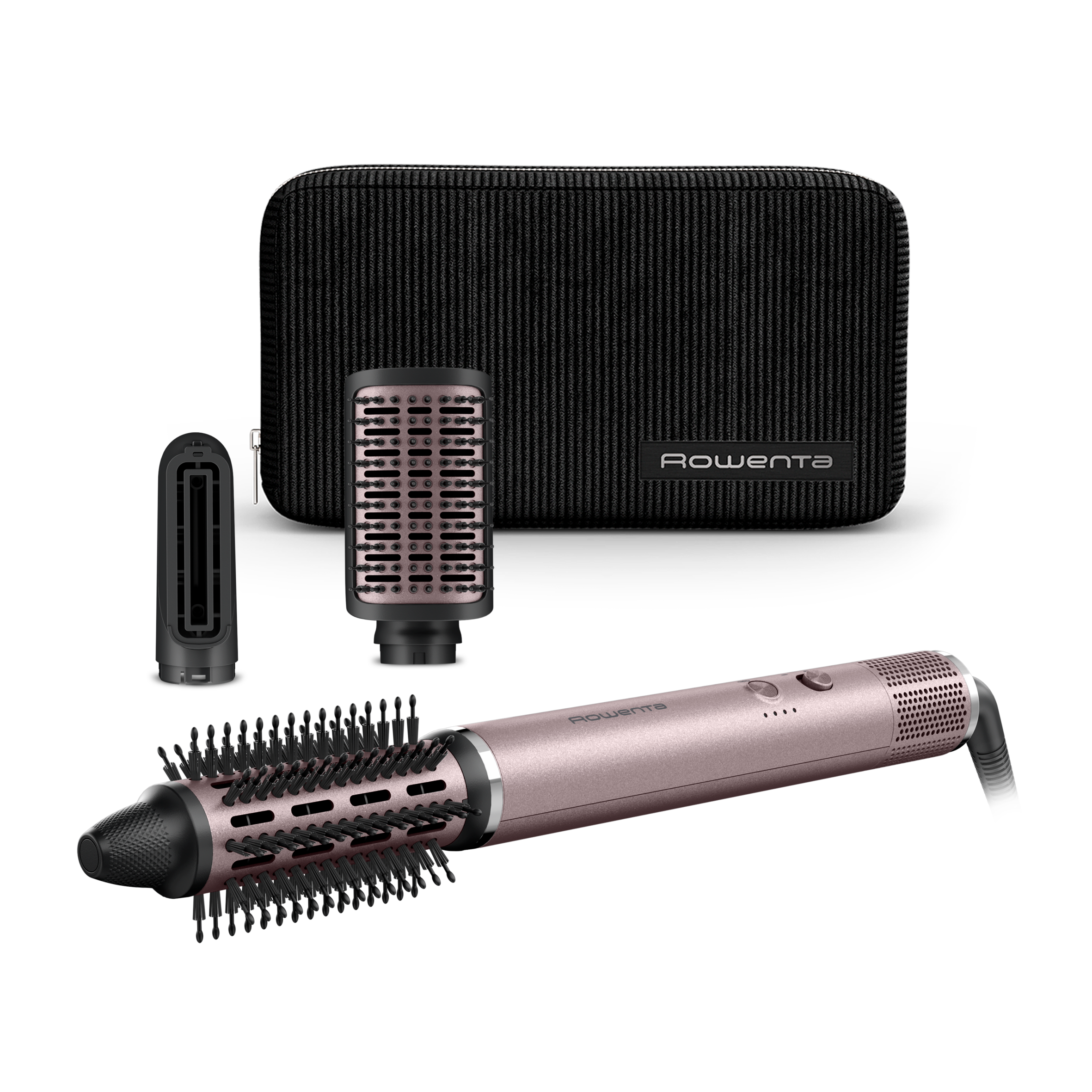 Air Nano de Rowenta, Moldeador de cabello, Motor digital de alta velocidad, Flujo de aire de hasta 180 km/h, 3 cabezales, 320 g, Diseño Compacto