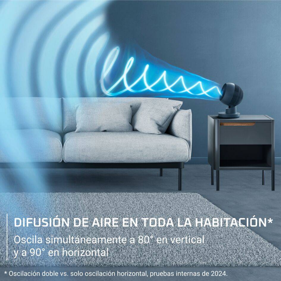 Turbo Silence Compact 3D Desk, Ventilador De Mesa, Refrescamiento Intenso, Oscilación Automática