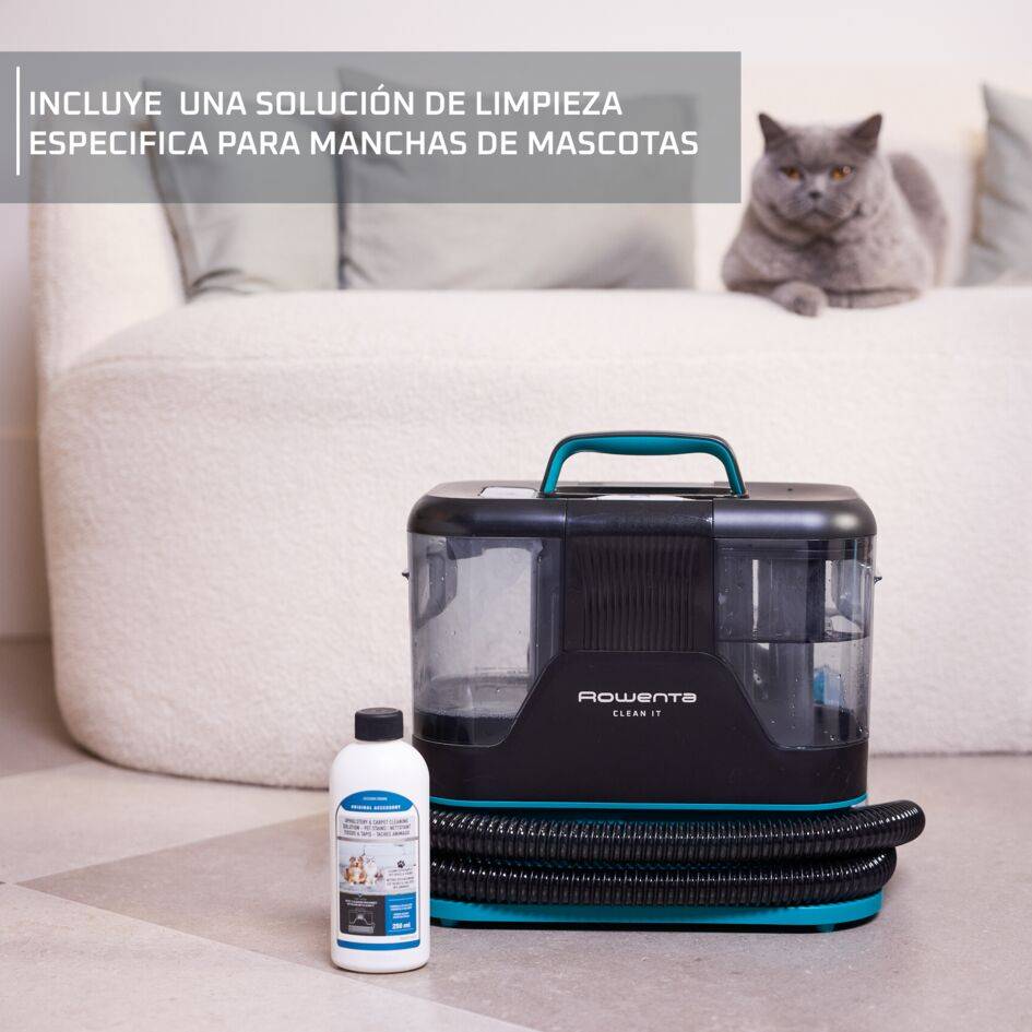 Clean It de Rowenta, Aspirador de tapicerías, Limpieza rápida de derrames y manchas, Hasta 13,5&nbsp;kPa, 750&nbsp;W, Incluye sistema de autolimpieza