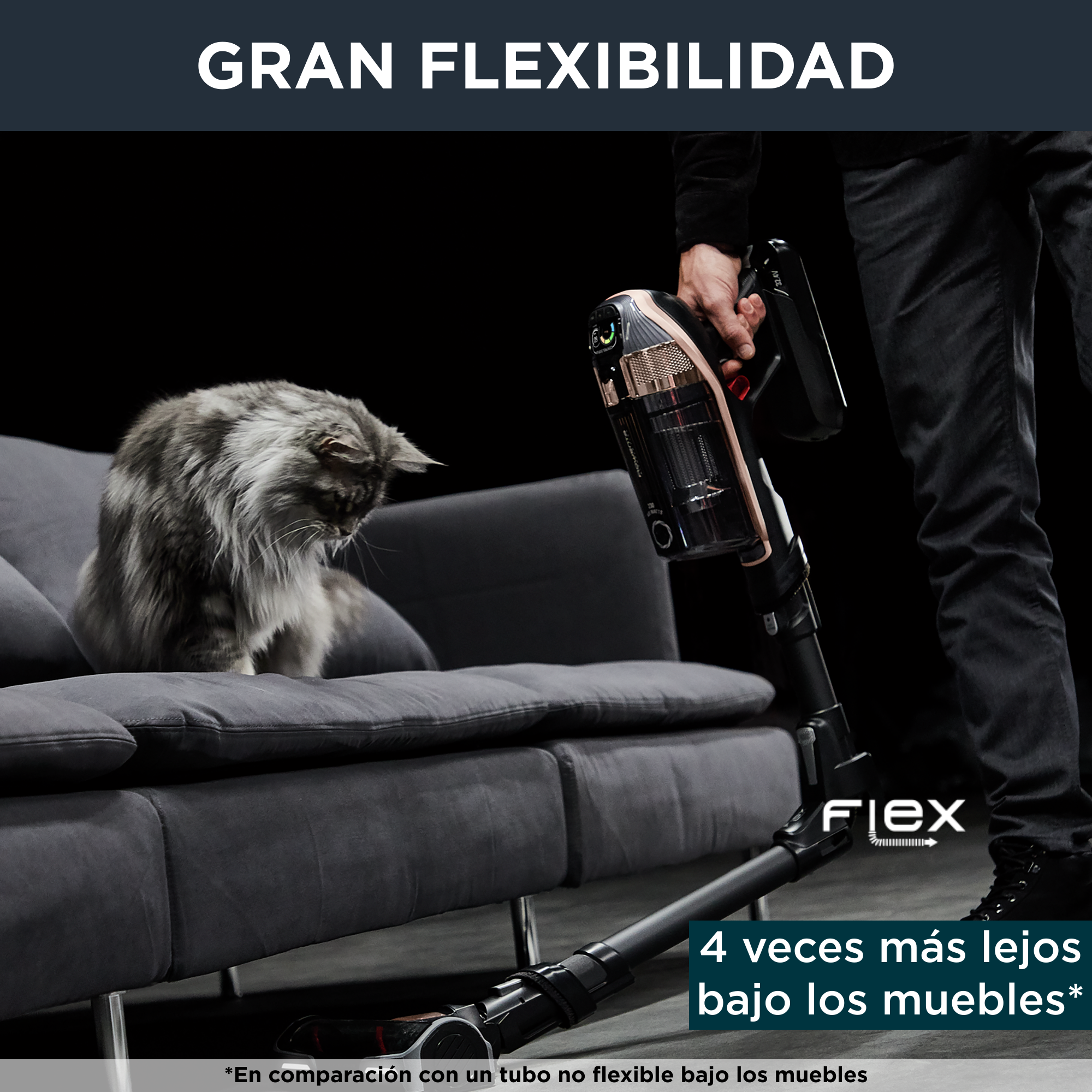 X-Force Flex 15.60, Aspiradora sin cable, 230 airwatts, Batería 32,4 V, Hasta 1 hora y 25 minutos de Autonomía