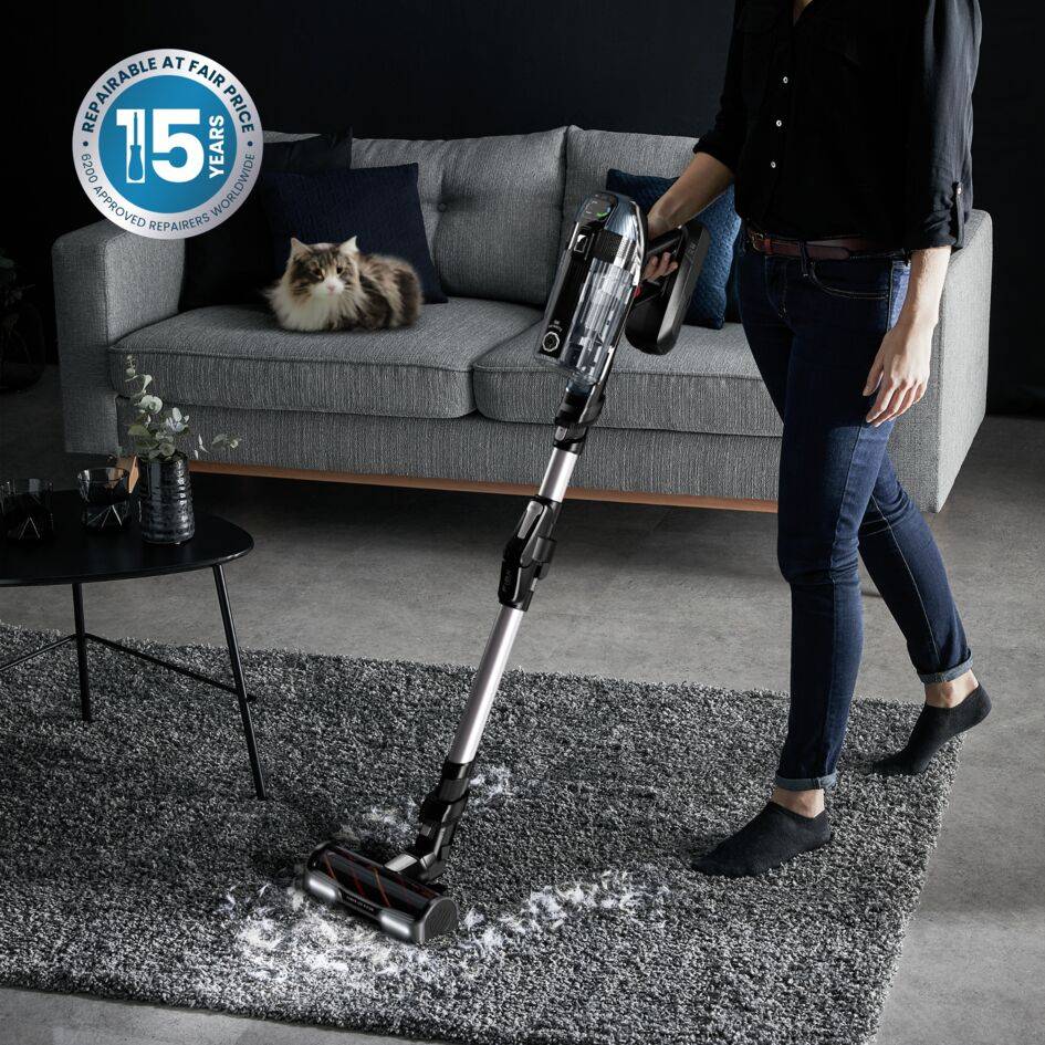 X-Force Flex 14,60 Animal Care de Rowenta, Aspiradora sin cable, 200 airwatts, 0,9 L, Pantalla Smart Control, Sistema Flex, Animal Kit