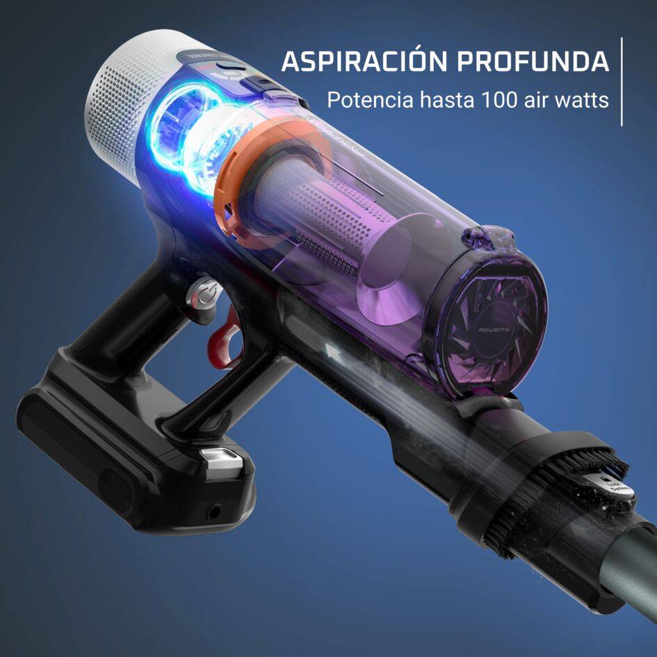 X-Force Flex 9.60 Allergy Parquet de Rowenta, Aspiradora escoba sin cable, 100&nbsp;AW, Cepillo para Suelos Duros y Esquinas, Tecnología Flex, Hasta 45 Minutos de Autonomía
