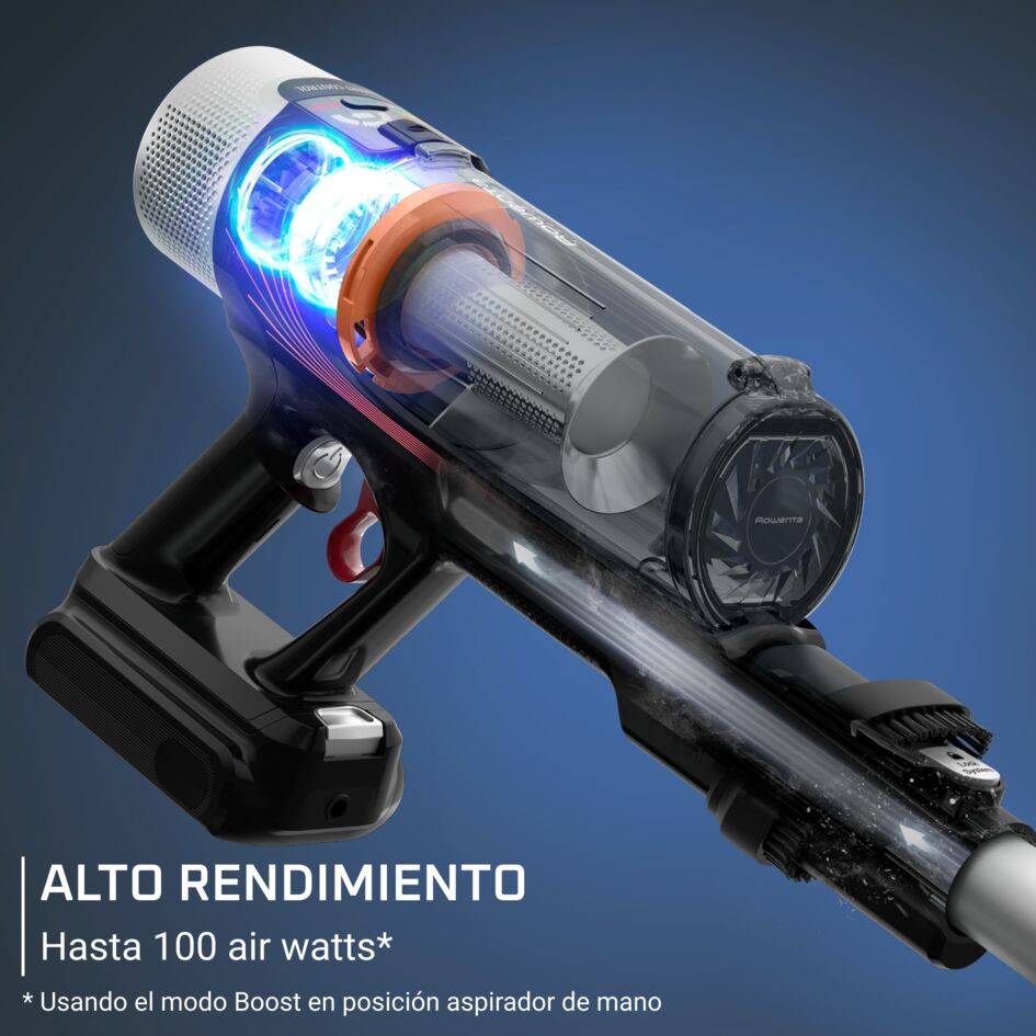 X-Force Flex 9.60 de Rowenta, Aspiradora escoba sin cable, 100 air watts,  hasta 45 minutos de autonomía, Tecnología Flex, Kit de limpieza completo