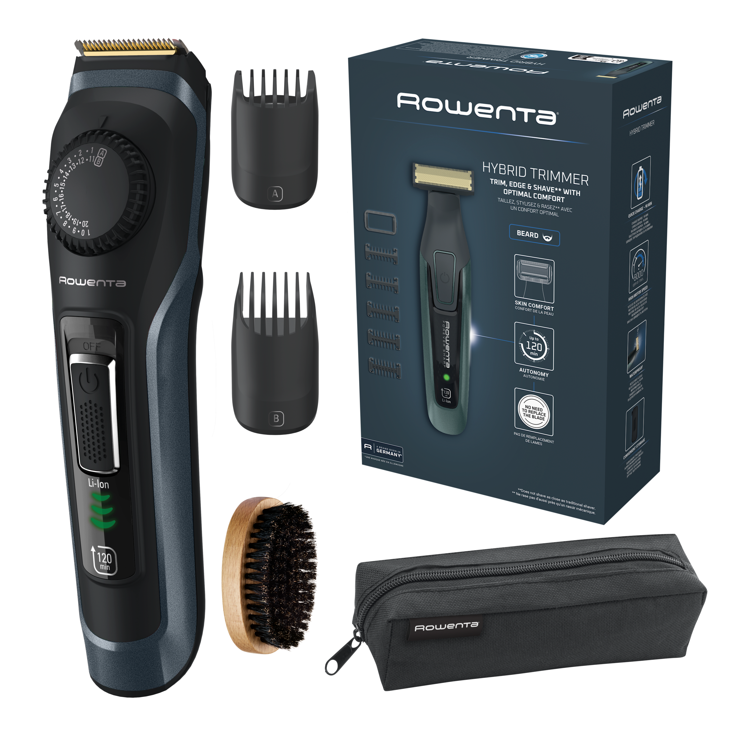 Virtuo de Rowenta, Barbero, Autoafilado de cuchillas, Alta precisión, Diseño compacto, Gran autonomía