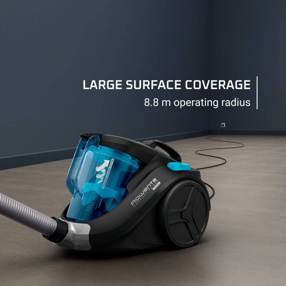 COMPACT POWER CYCLONIC CLASSIC NEGRO Y AZUL + 2 ACCESORIOS