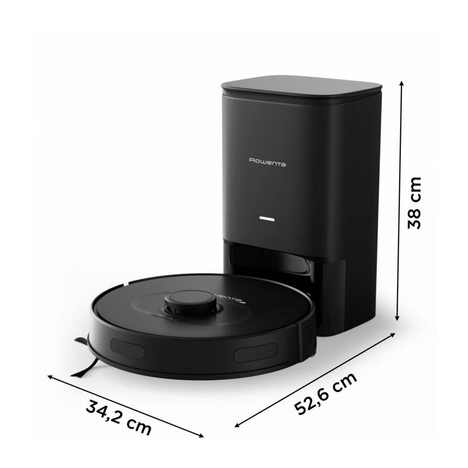 X-Plorer Serie 75 S+, Robot aspirador, Sistema de autovaciado, Limpieza 4 en 1, Navegación láser, Negro