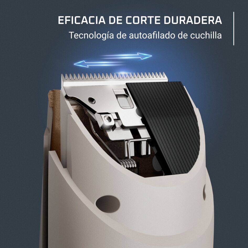 Rowenta Nomad, Cortapelos, cuchillas de acero inoxidable 