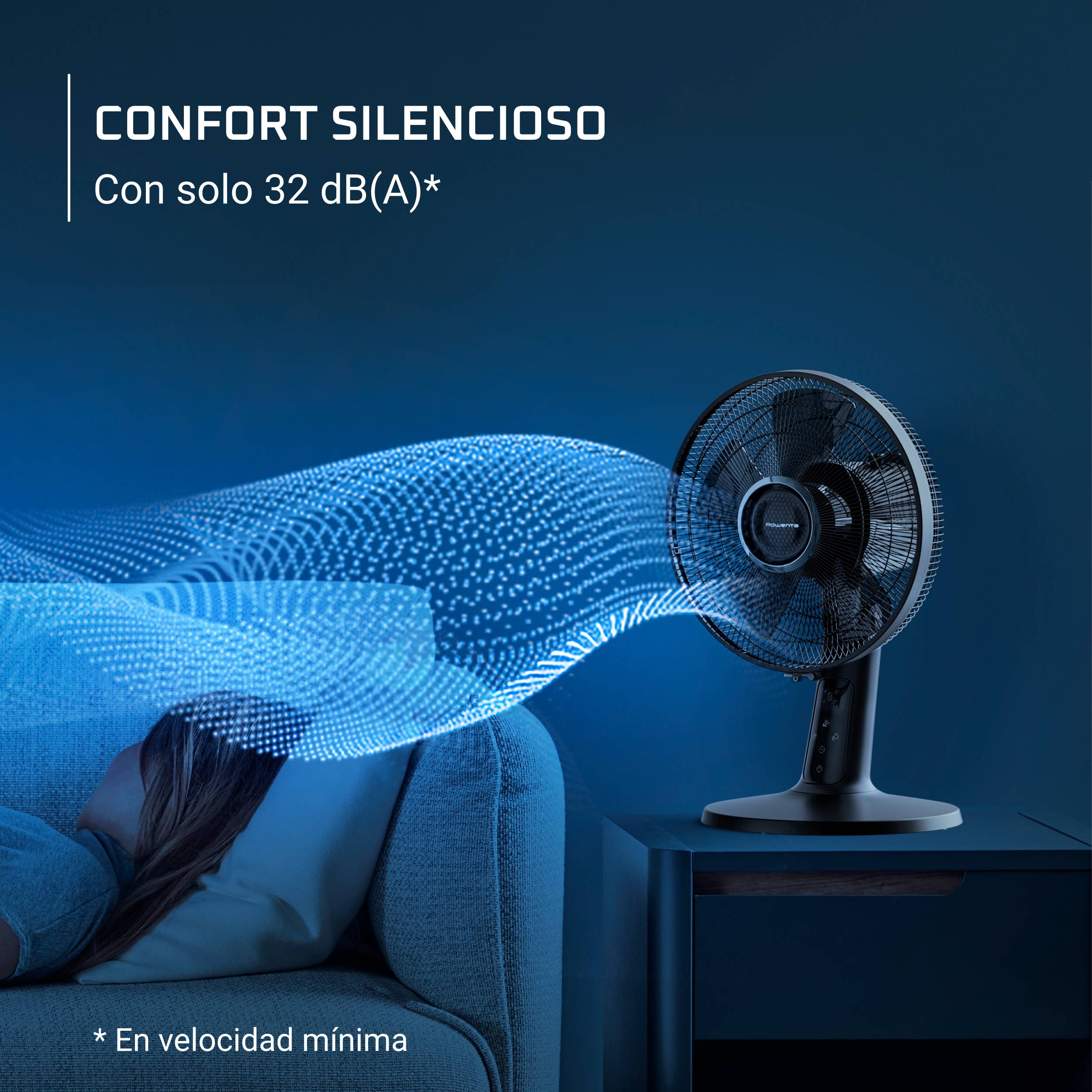 Turbo Silence Extreme + de Rowenta, Ventilador de sobremesa, Frescor óptimo, silencioso