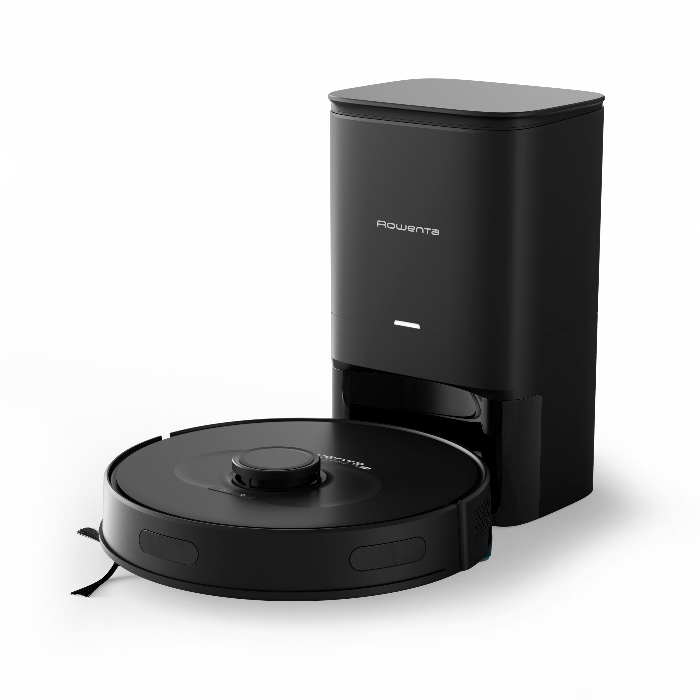 X-Plorer Serie 75 S+, Robot aspirador, Sistema de autovaciado, Limpieza 4 en 1, Navegación láser, Negro