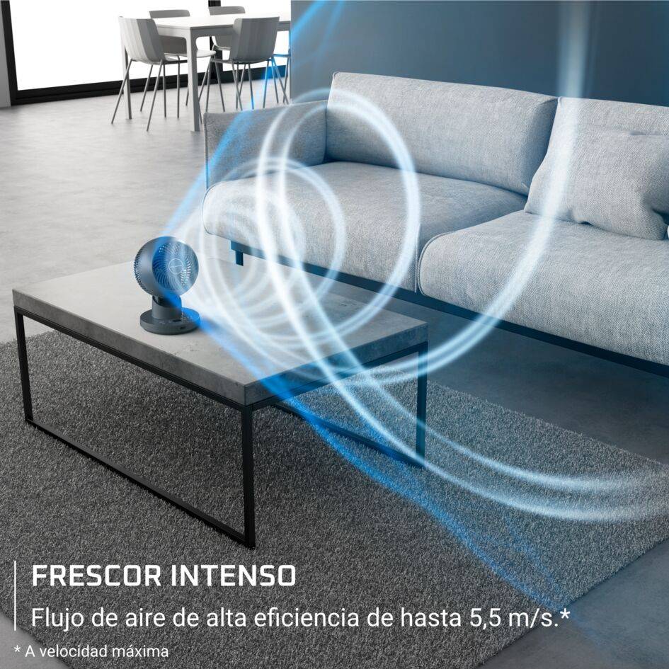 Turbo Silence Compact 3D Desk, Ventilador De Mesa, Refrescamiento Intenso, Oscilación Automática