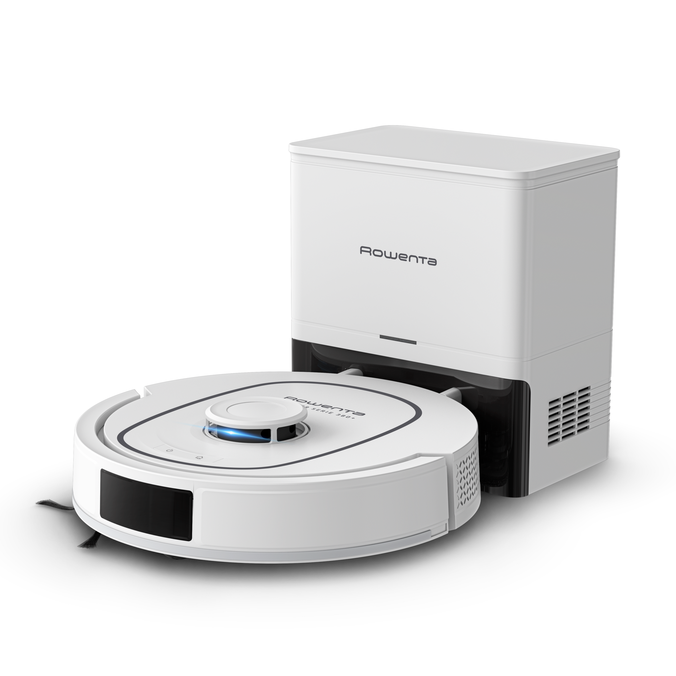 X-Plorer Serie 380+ de Rowenta, Aspiradora Robot, Modelo Animal & Allergy, Ultra Aspiración Profunda, Vaciado Automático de Polvo