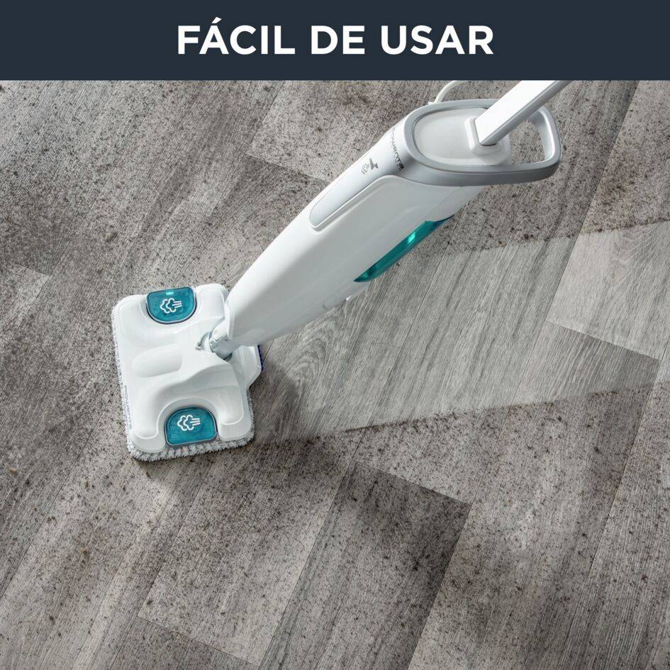 Steam Power, mopa de vapor, blanco y plateado