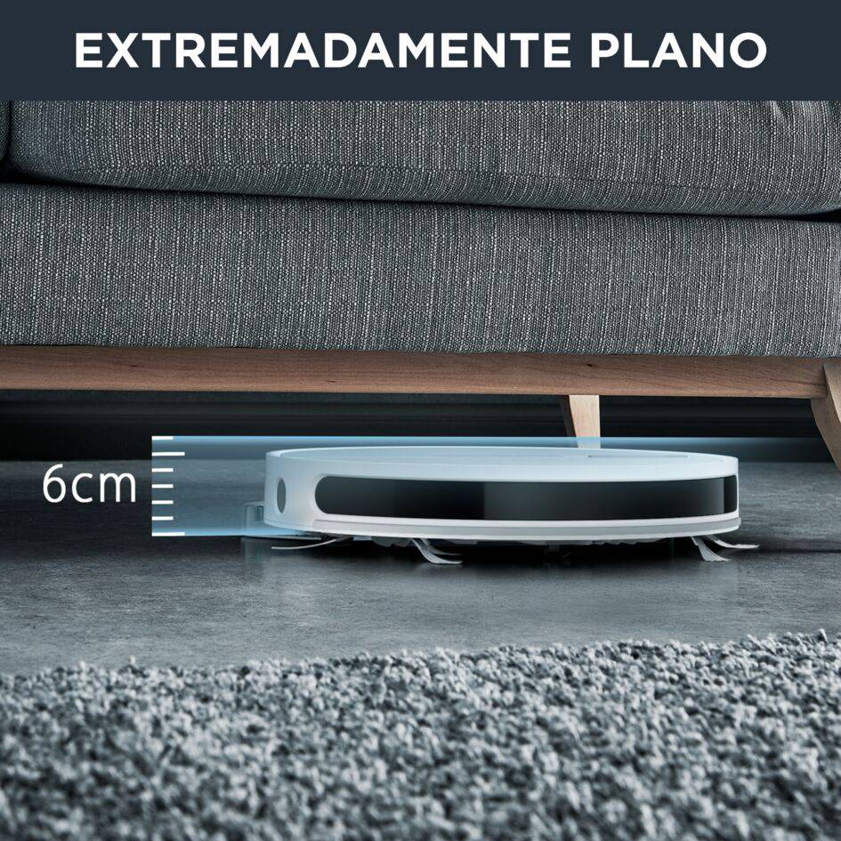 X-Plorer Serie 60 de Rowenta, Robot Aspirador, Navegación Inteligente, Diseño Compacto Ultraplano, Acción de Limpieza 4 en 1, Mopa Aqua Force, Allergy Care, Conectividad Wifi, Compatibilidad con Asistentes de Voz, Aplicación Gratuita