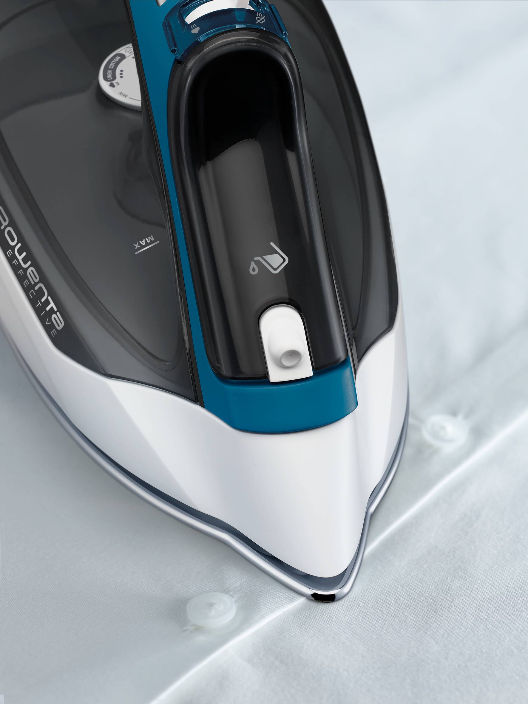 Effective, Plancha de vapor, Golpe de 110 g/min, Azul, blanca y negra