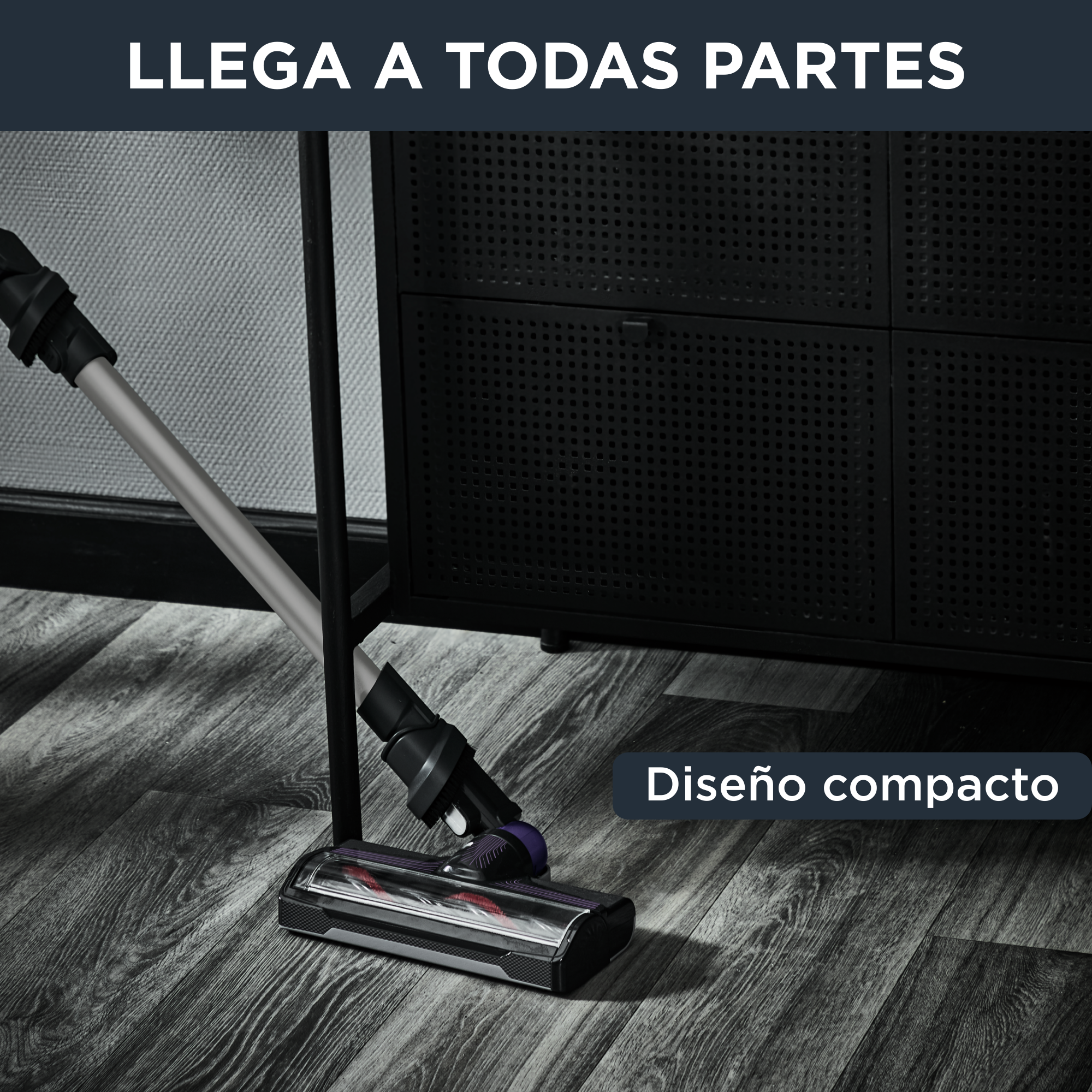 X-Nano, Aspiradora sin cable, Diseño muy ligero y compacto, 1kg en mano, Autonomía de 40 minutos, Base de carga, Lila y gris