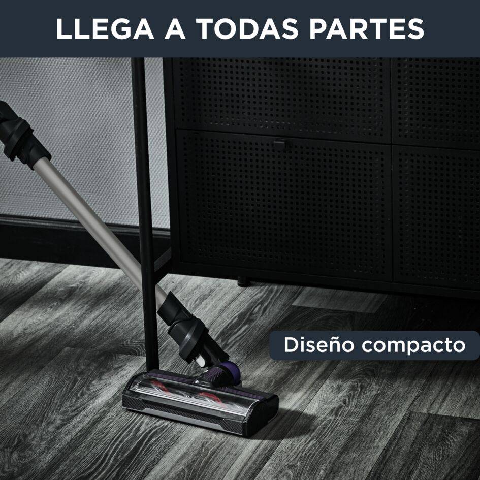 X-Nano, Aspiradora sin cable, Diseño muy ligero y compacto, 1kg en mano, Autonomía de 40 minutos, Base de carga, Lila y gris