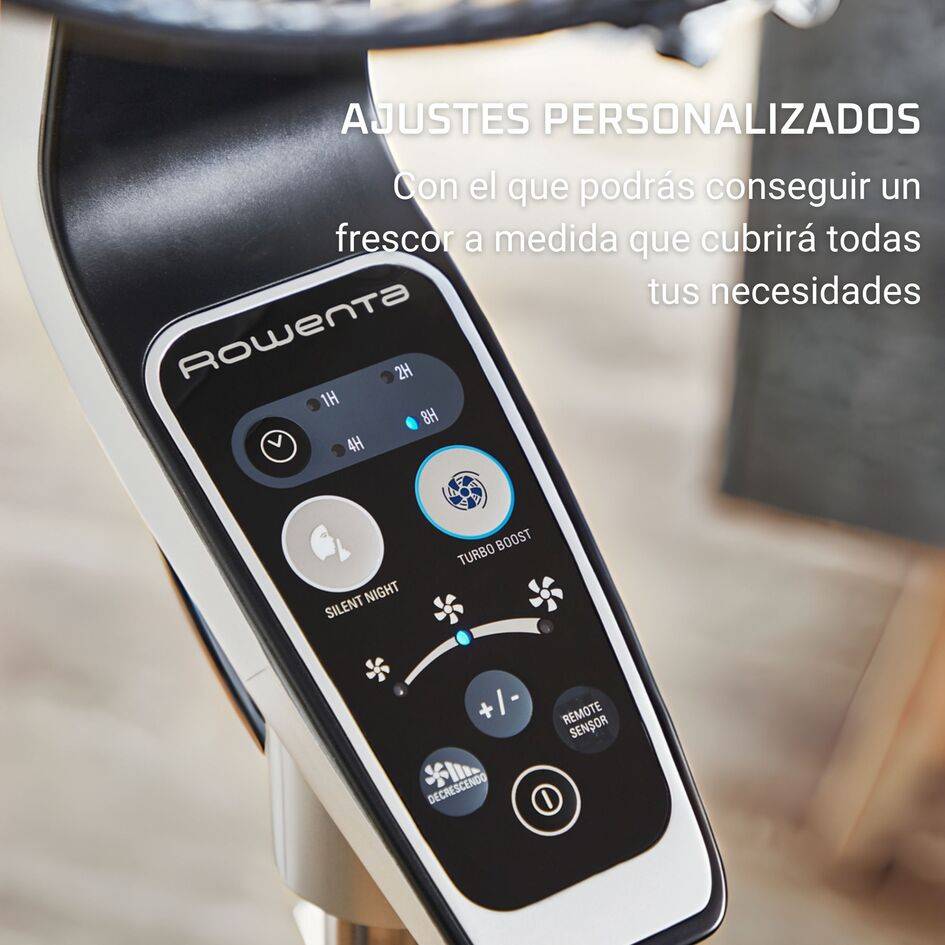 Turbo Silence Extreme, Ventilador de pie, Silencioso, 2 modos personalizados, Temporizador hasta 8h, Mando a distancia