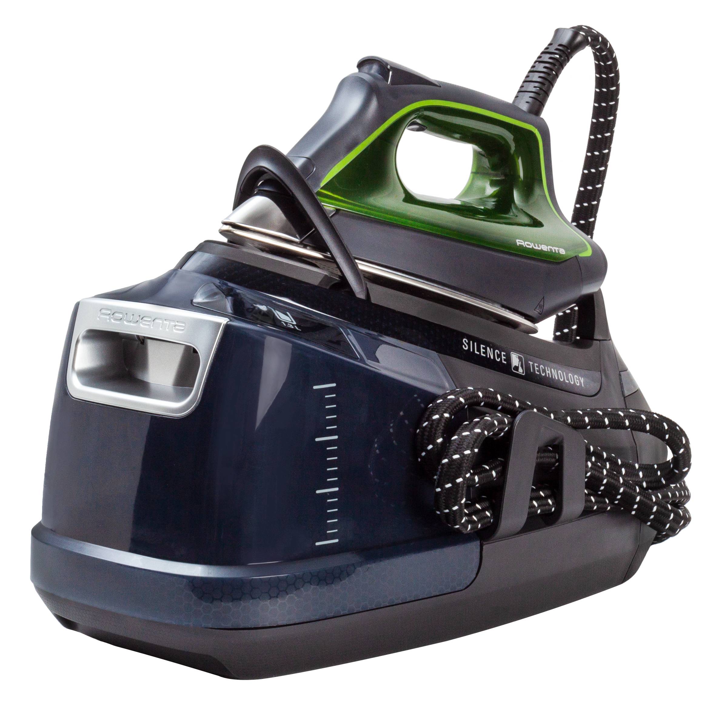 <p>Rowenta centro de planchado Silence Steam Pro con 8 bares de presión, golpe de vapor de 600 g/min, desinfecta tus prendas, 2800 W de potencia, DG9248F0 </p>