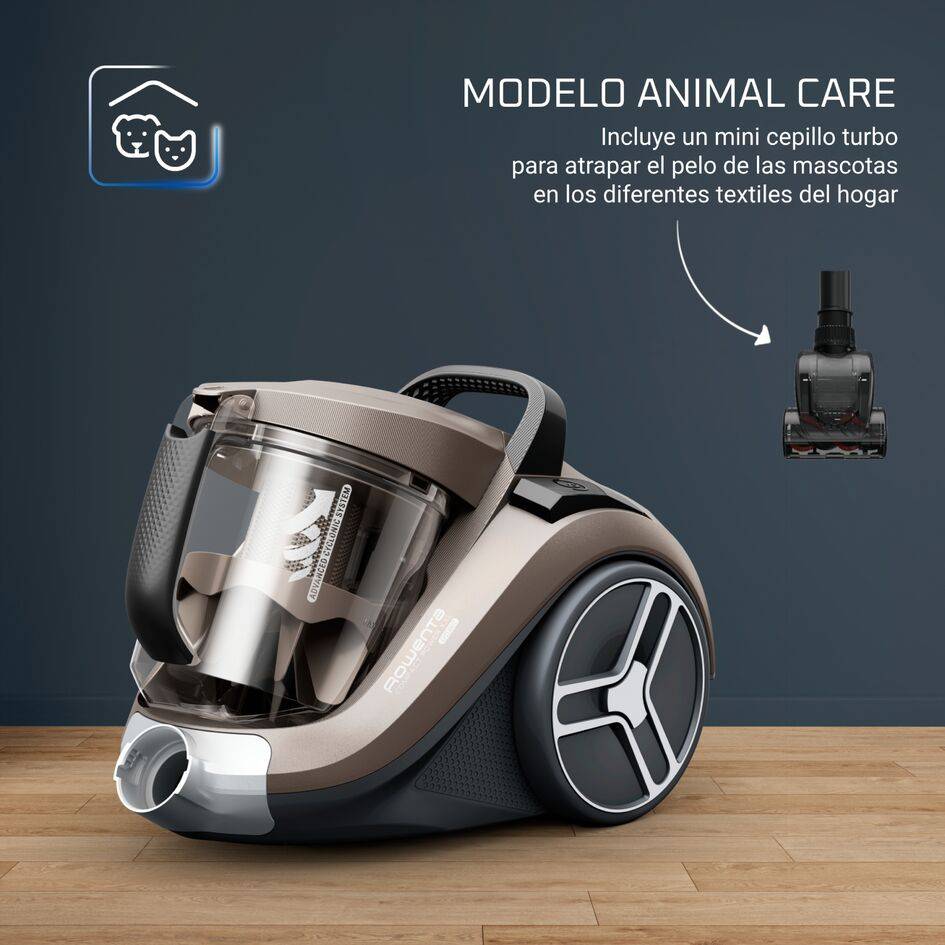 Compact Power XXL de Rowenta, Aspiradora sin bolsa, Motor de bajo consumo (máx. 900&nbsp;W), Filtración ciclónica avanzada de 3 niveles, 2,5&nbsp;L, Compacta, Animal kit