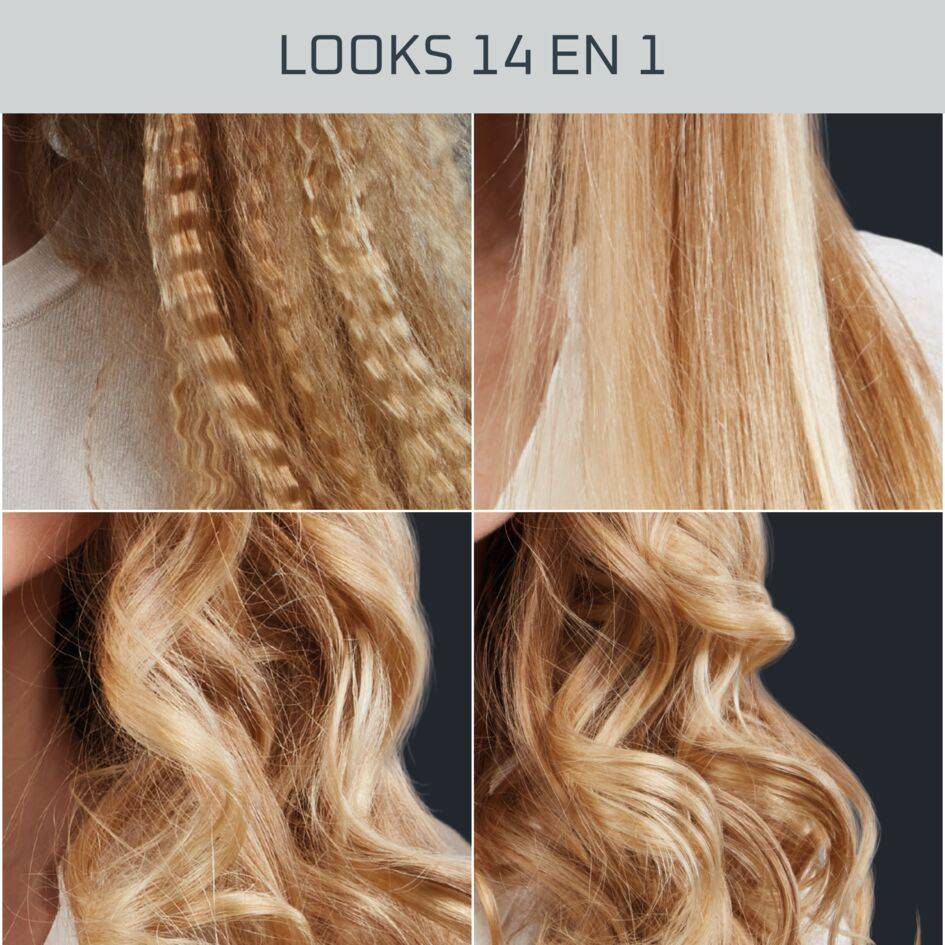 Infinite Looks 14 en 1, Multistyler, Moldeador con 14 opciones, Brillo radiante