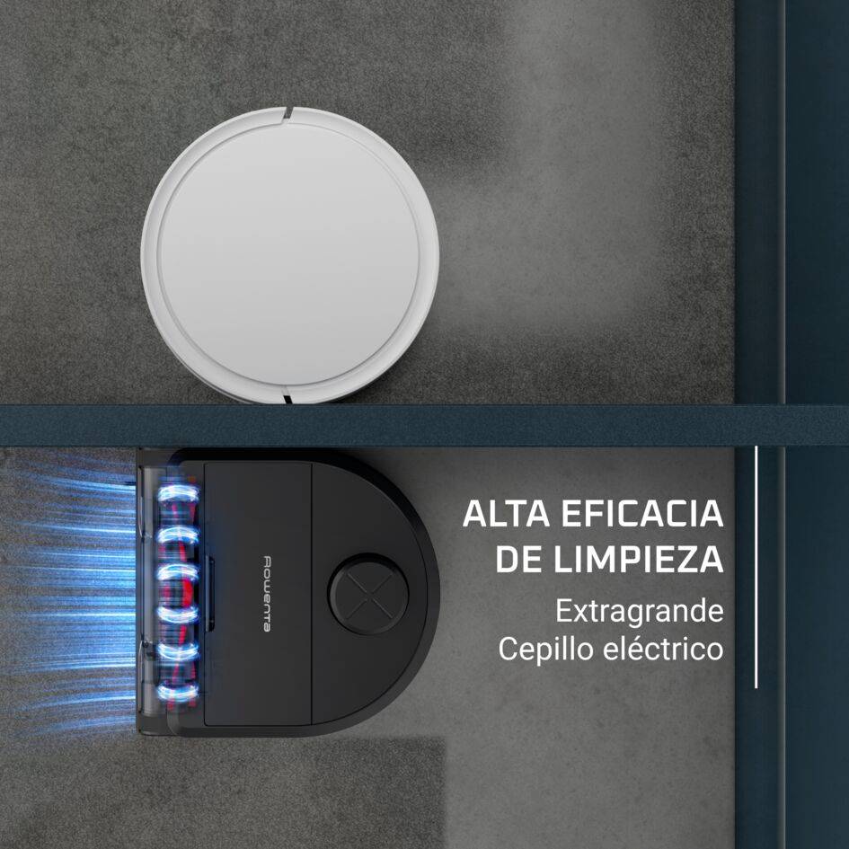 X-Plorer Serie 240+ AI de Rowenta, Robot Aspirador, Modelo Animal & Allergy, Cepillo Eléctrico Animal de Gran Formato, Mopa Vibratoria, Diseño de ángulo recto para acceder a todos las esquinas