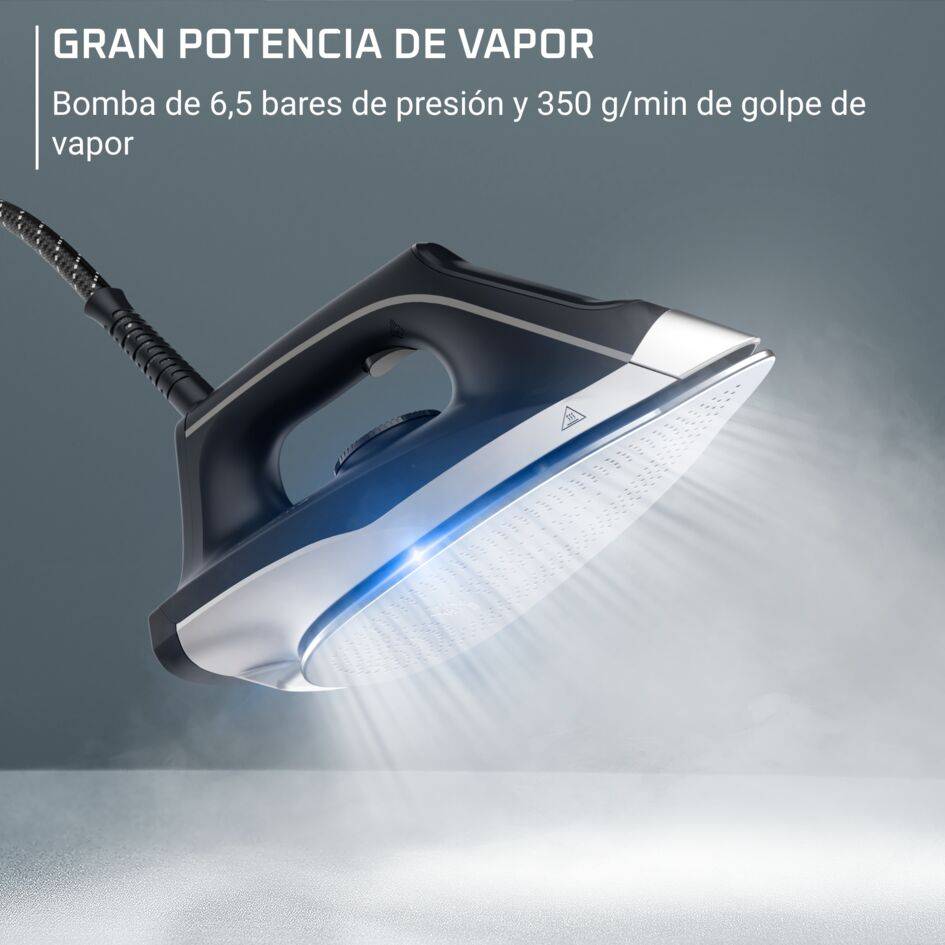 Turbosteam, Centro de planchado, 6,5 bares, Golpe de 350 g/min, 1,7 L, Azul