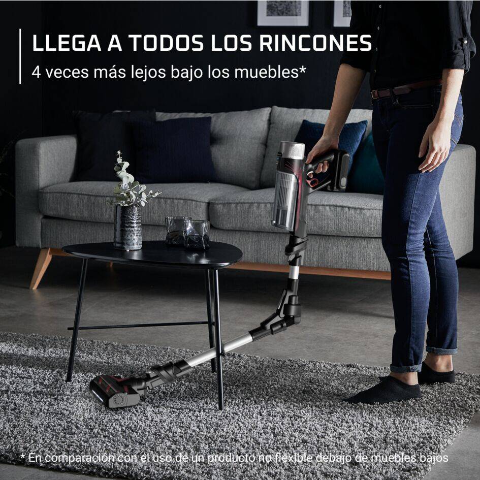 X-Force Flex 9.60 de Rowenta, Aspiradora escoba sin cable, 100 air watts,  hasta 45 minutos de autonomía, Tecnología Flex, Kit de limpieza completo