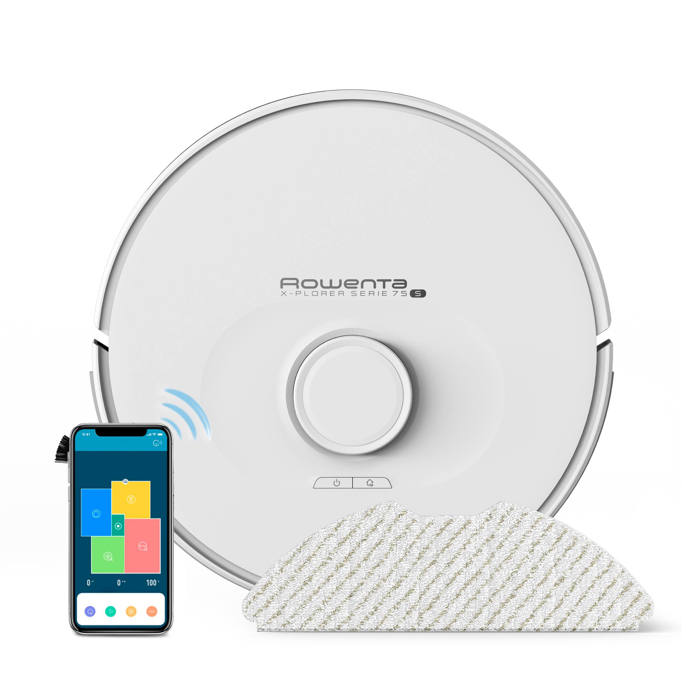 X-Plorer Serie 75 S, Robot aspirador, Limpieza 4 en 1, Navegación láser, Fregado a medida