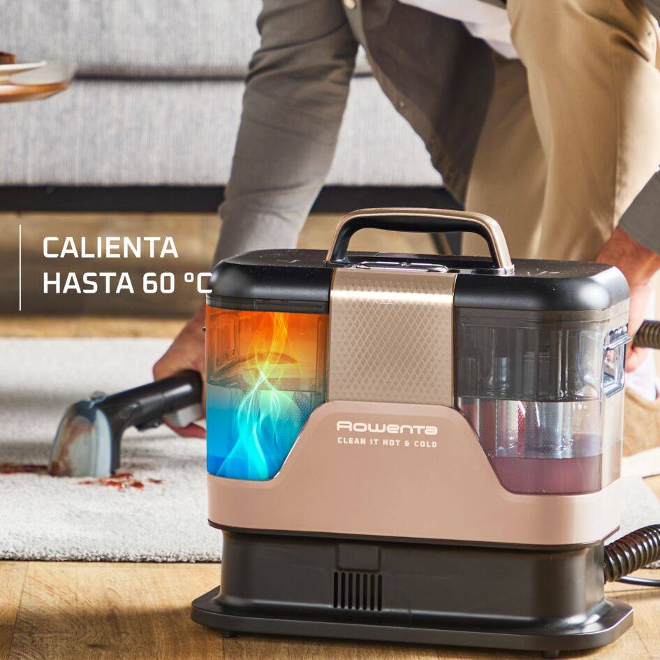 Clean It Hot & Cold de Rowenta, Aspirador limpiatapicerías,1150 W, Succión de hasta 13 kPa, Dos Modos De Limpieza en Caliente y Frío
