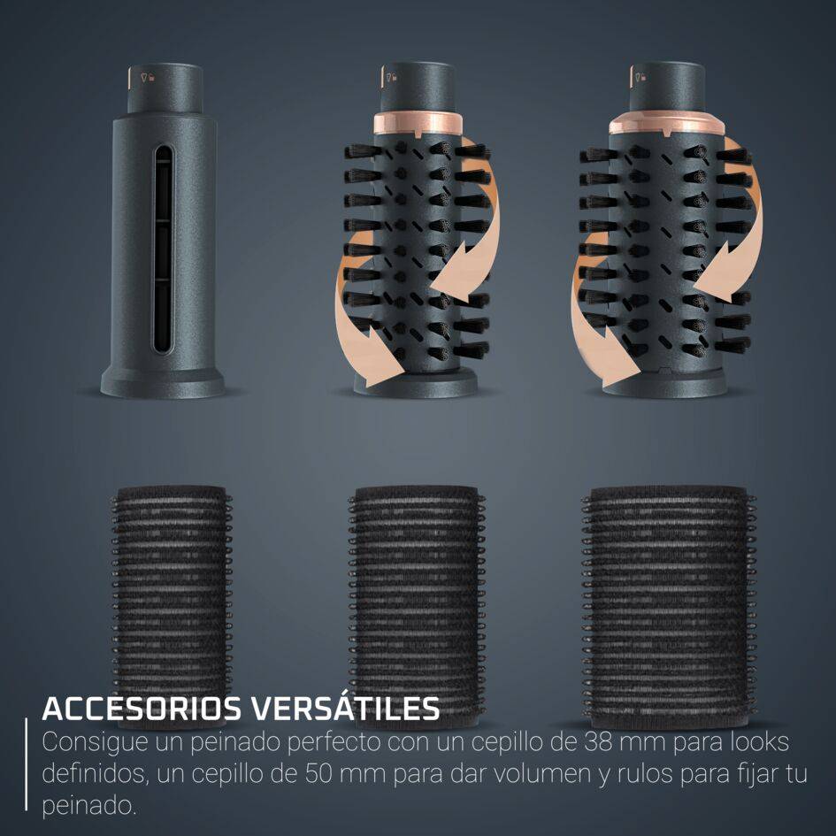 Air Rotate de Rowenta, Cepillo de aire caliente giratorio, Cerdas naturales, Motor de alta velocidad, 160 km/h