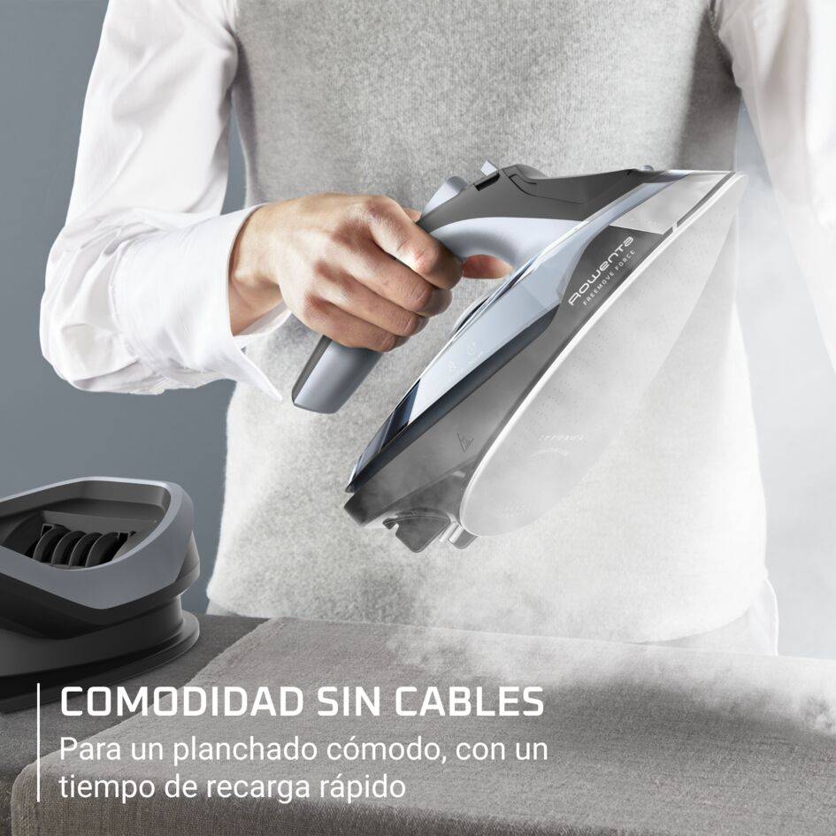 Freemove Force de Rowenta, Plancha de Vapor Sin Cable, 2600 W, Golpe de Vapor 220 g/min, Azul Claro y Negro