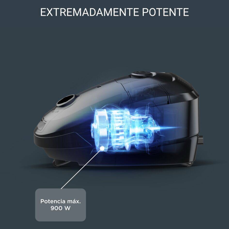 Power XXL, Aspiradora con bolsa, Parqué, Verde y gris